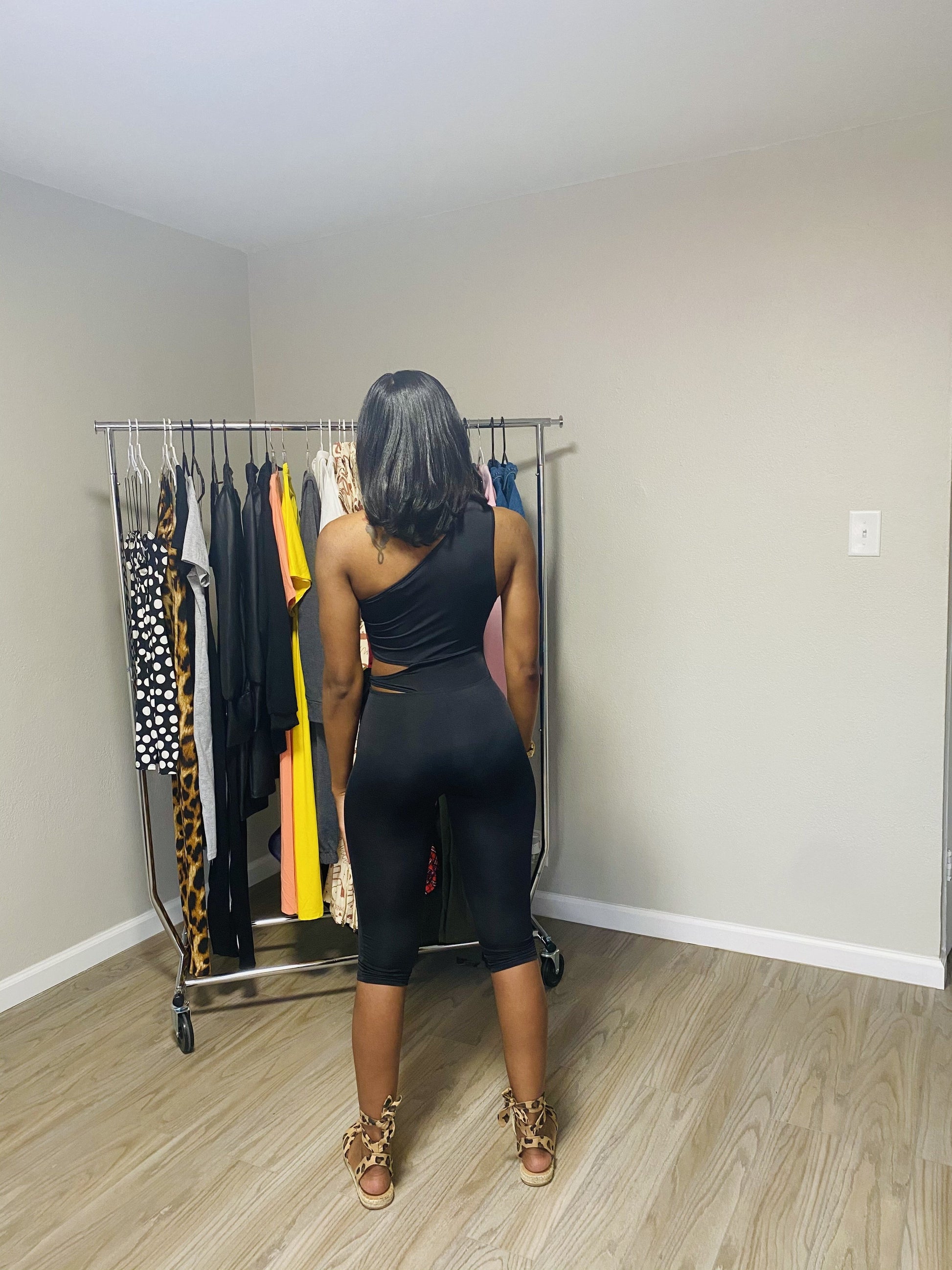 One Shoulder Cutout Romper