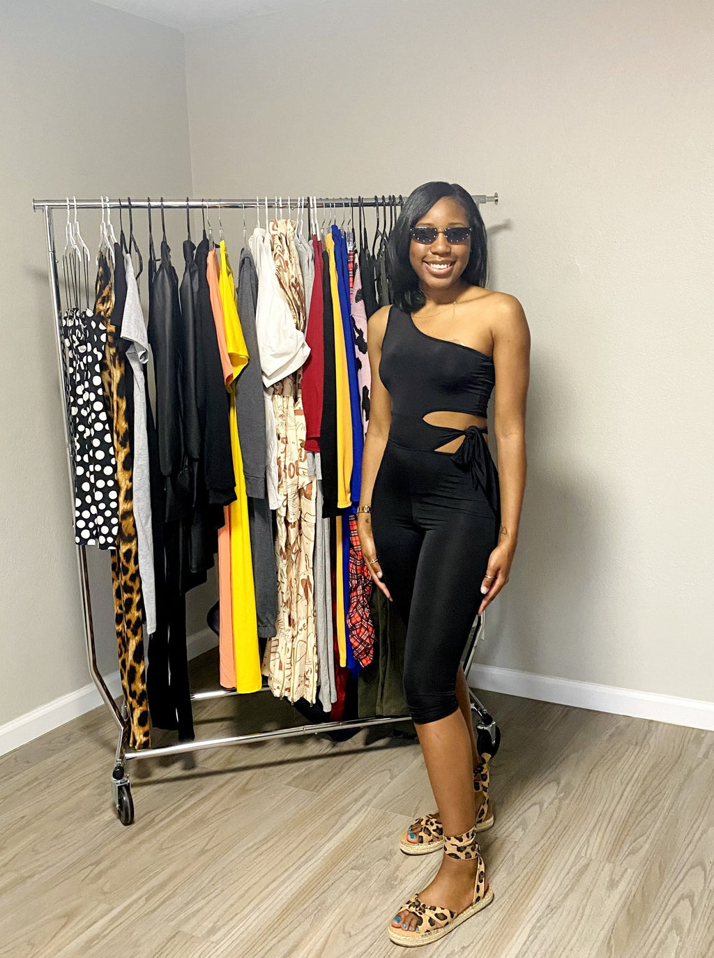 One Shoulder Cutout Romper